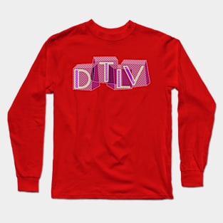 Downtown Las Vegas DTLV Retro Pink Long Sleeve T-Shirt